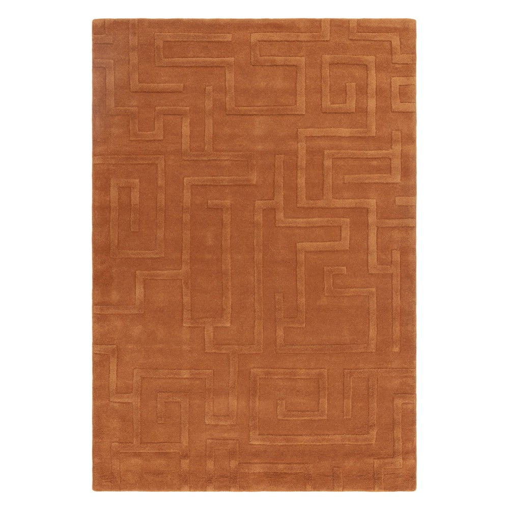 Téglavörös gyapjú szőnyeg 160x230 cm Maze – Asiatic Carpets