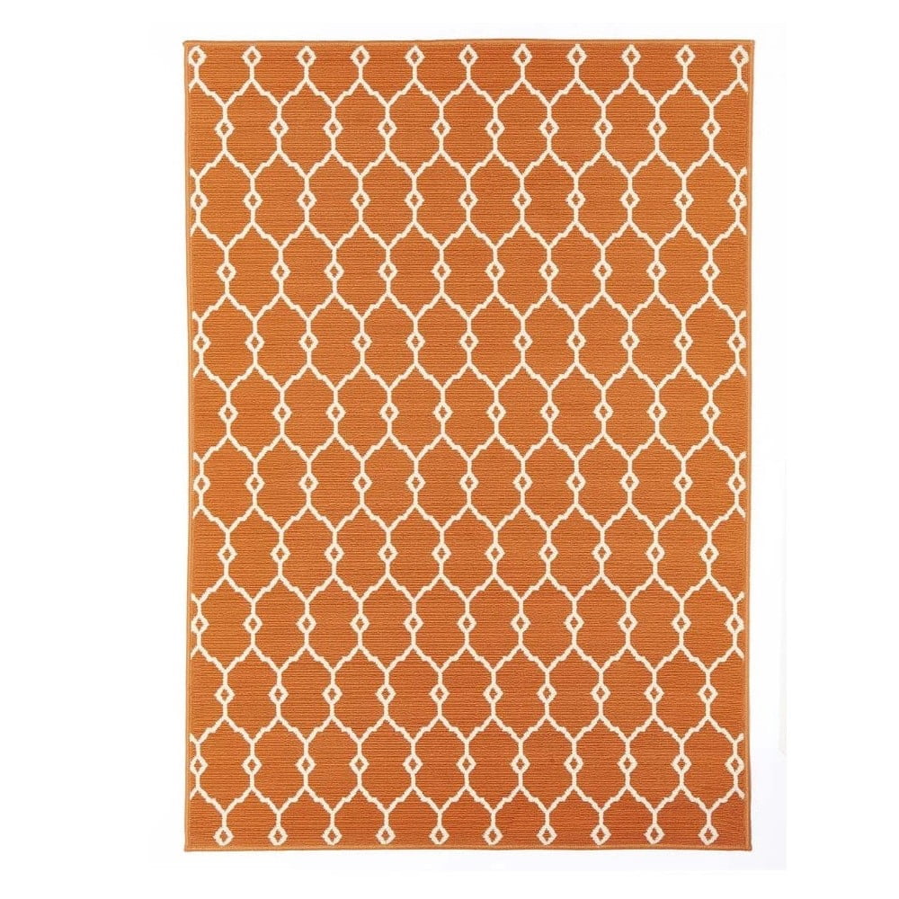 Trellis narancssárga kültéri szőnyeg