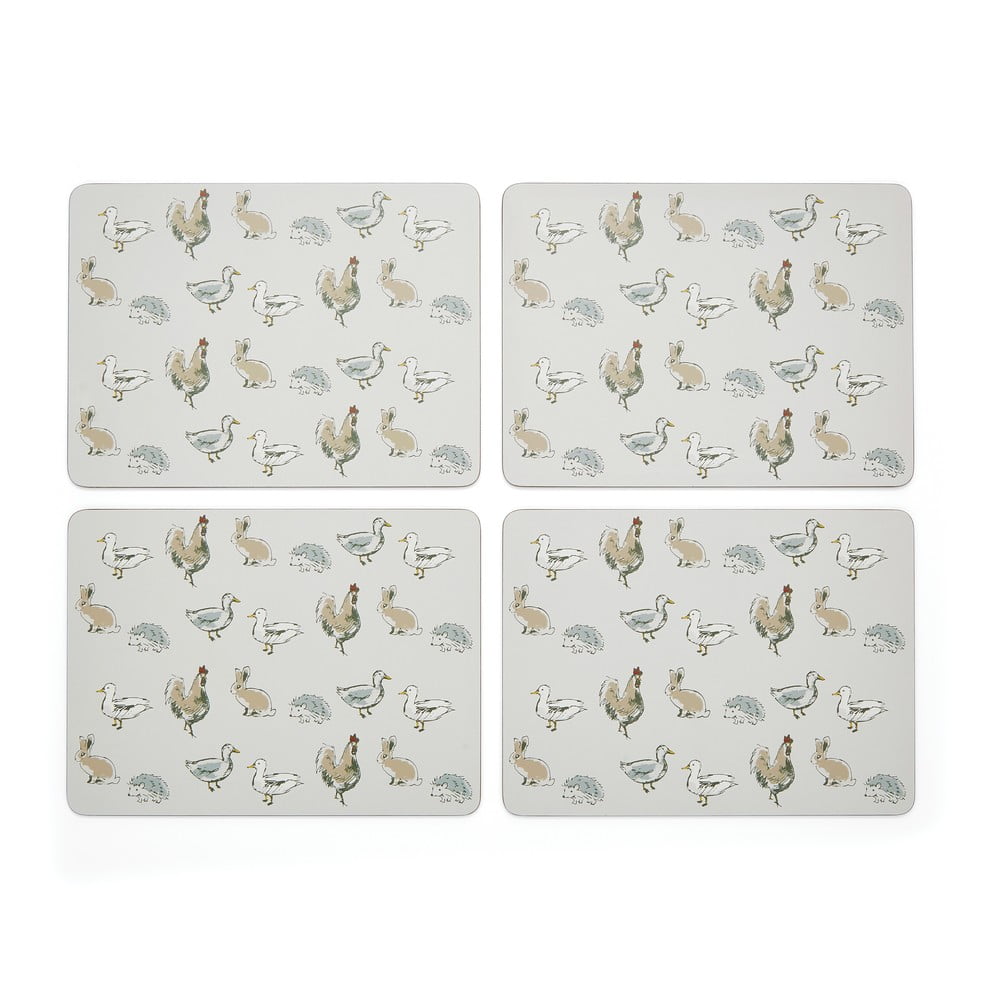 Country Animals 4 db-os parafa tányéralátét szett