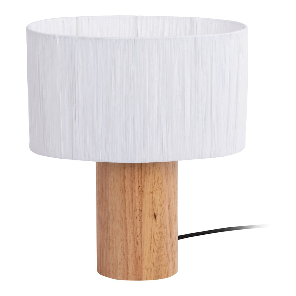 Fehér-natúr színű asztali lámpa papír zsinór búrával (magasság 30