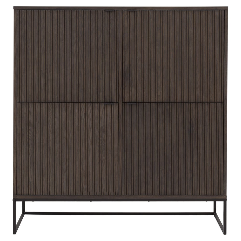 Sötétbarna szekrény tölgyfa dekorral 118x127 cm Bali – Tenzo