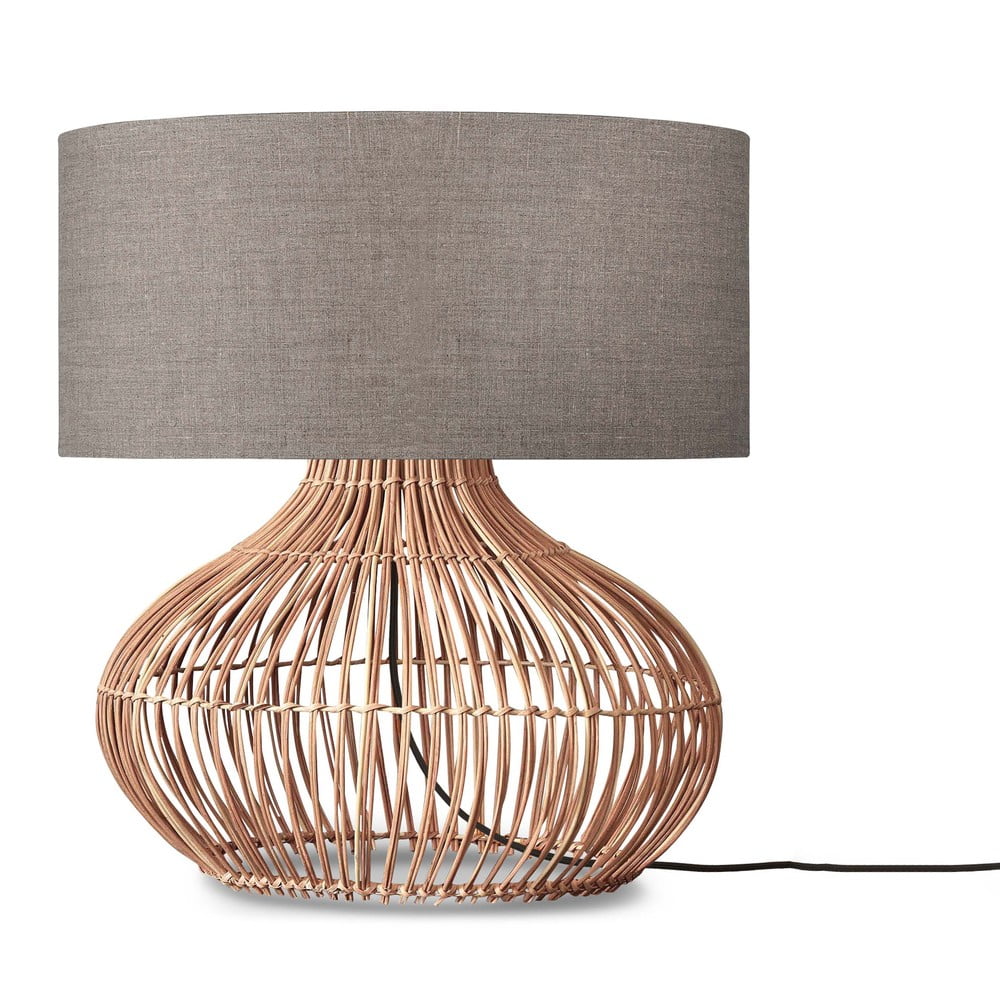 Bézs-natúr színű asztali lámpa textil búrával (magasság 60 cm) Kalahari – Good&Mojo