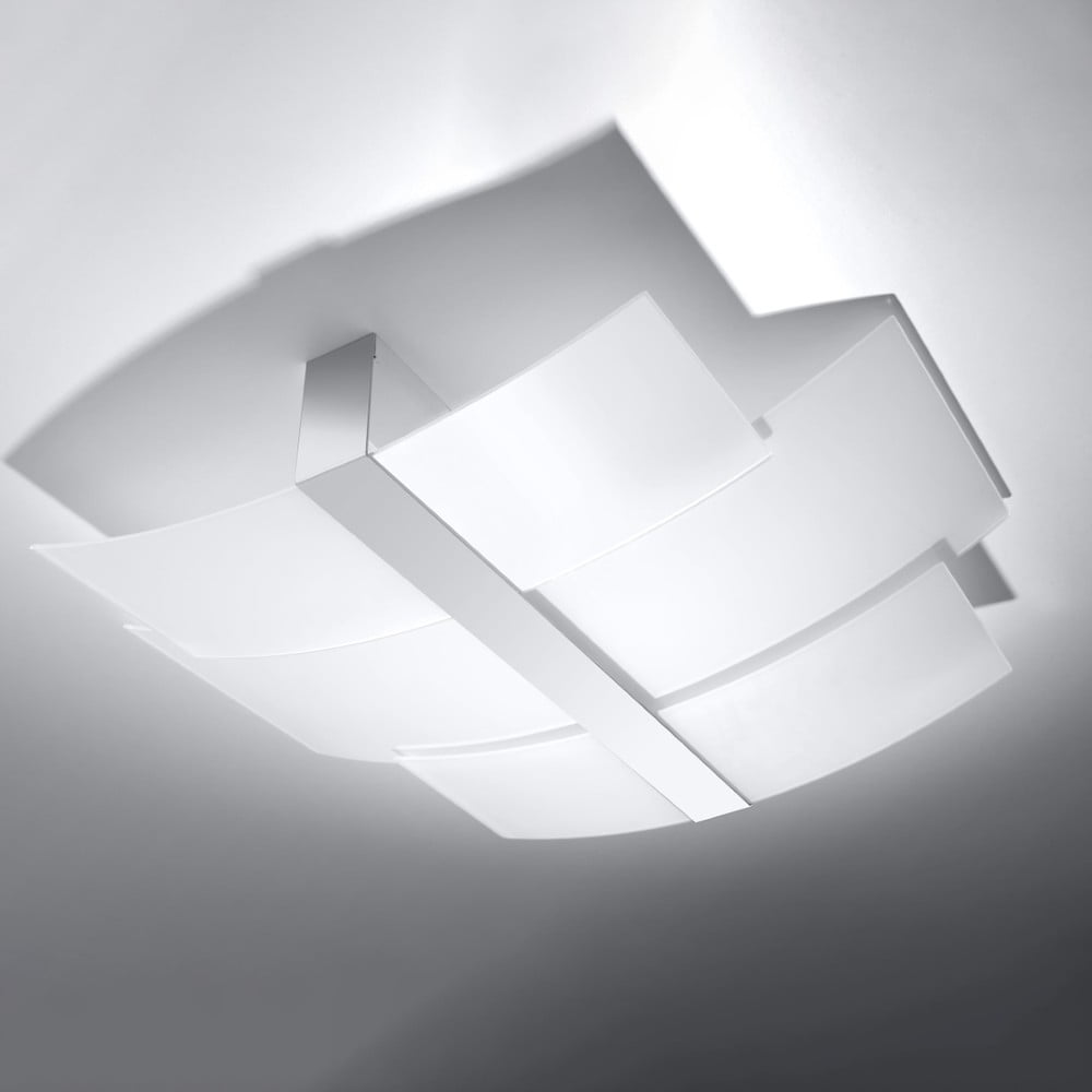 Fehér mennyezeti lámpa üveg búrával 53x61 cm Marett – Nice Lamps