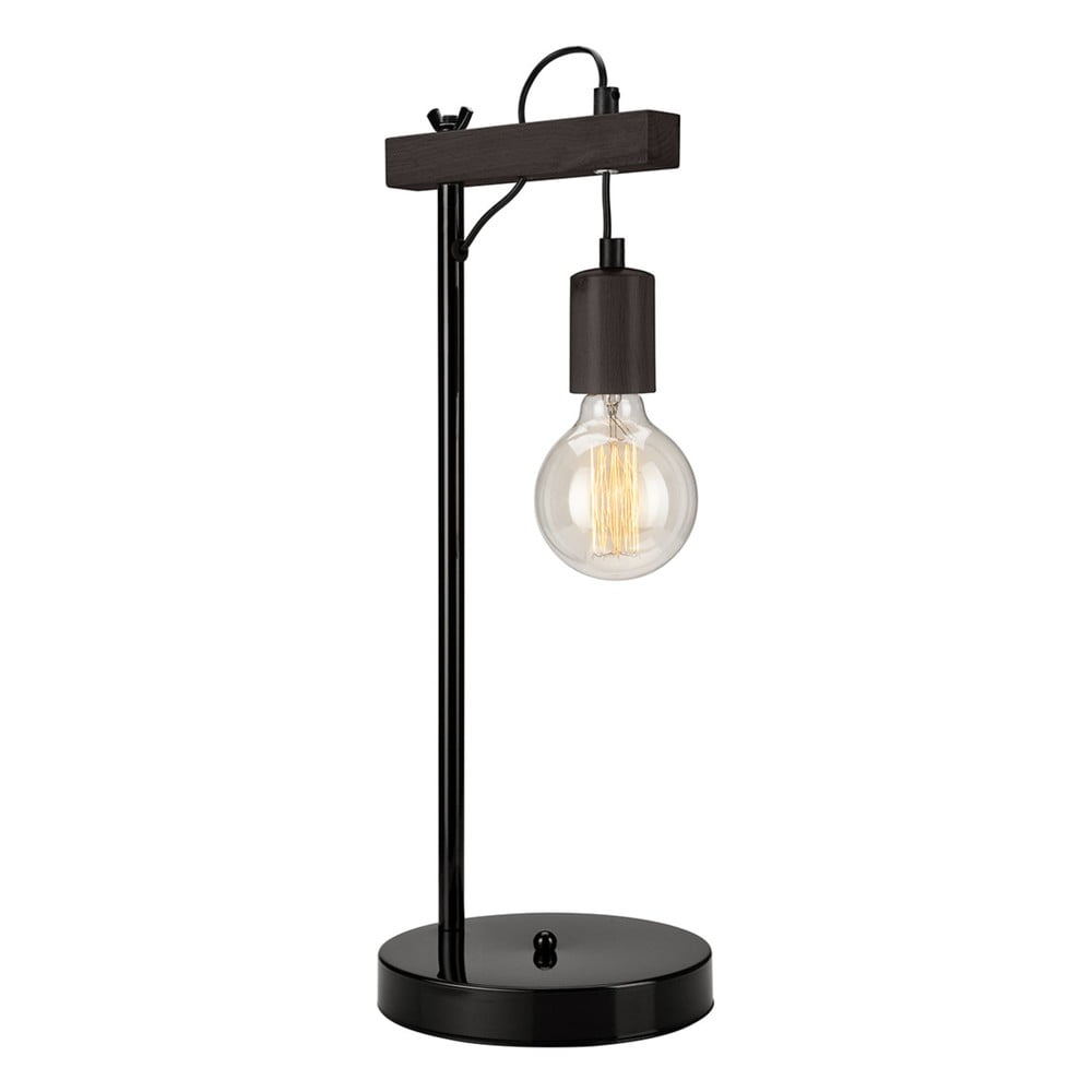 Fekete asztali lámpa (magasság 56 cm) Leon – LAMKUR