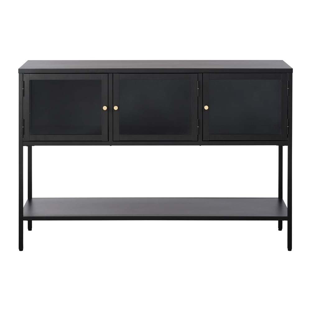 Fekete fém tálalószekrény 88x132 cm Carmel – Unique Furniture