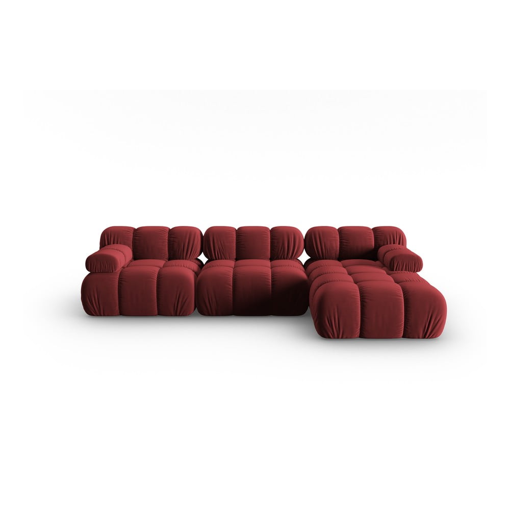 Piros bársony kanapé 285 cm Bellis – Micadoni Home