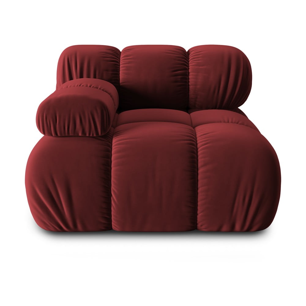 Piros bársony kanapé modul (bal oldali) Bellis – Micadoni Home