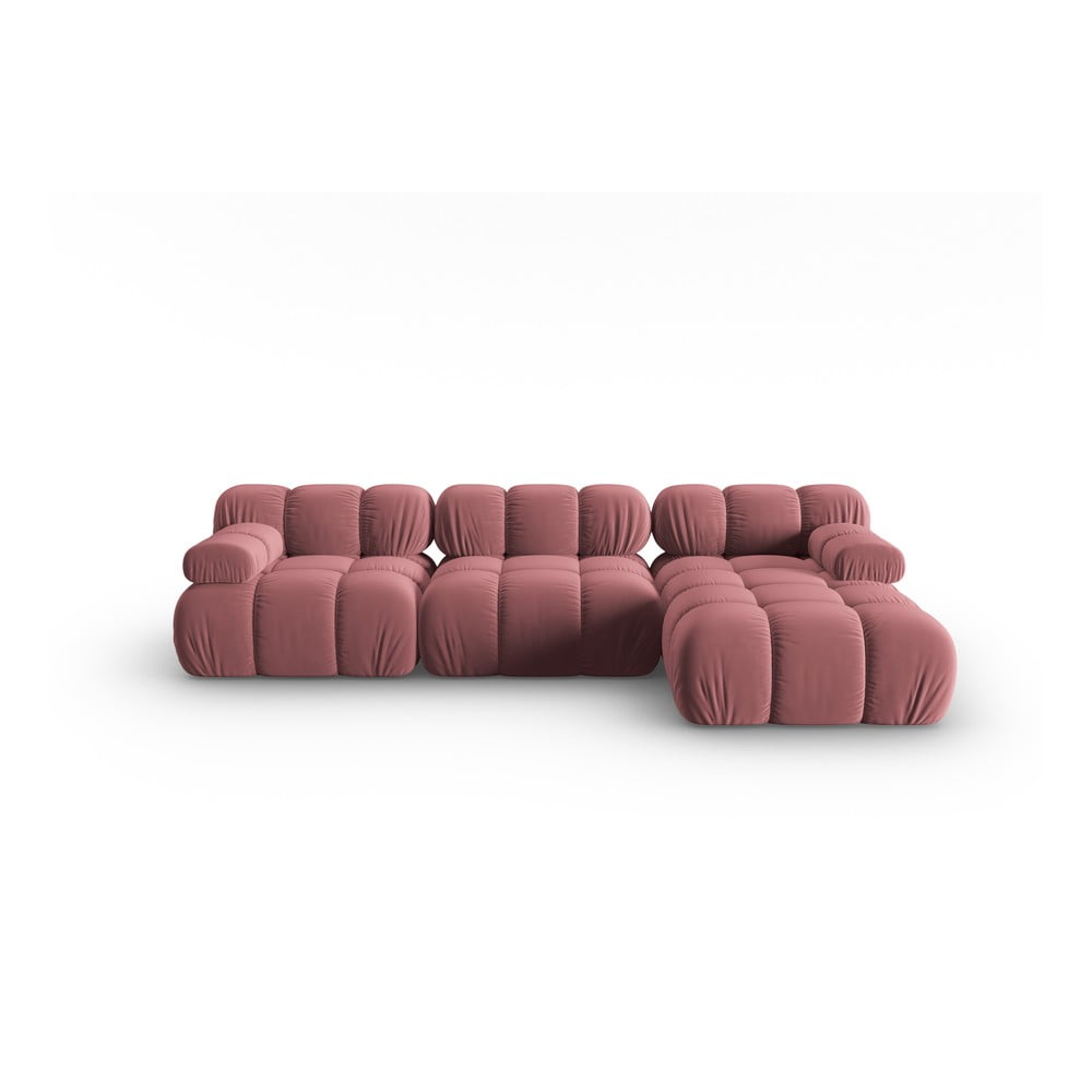 Rózsaszín bársony kanapé 285 cm Bellis – Micadoni Home