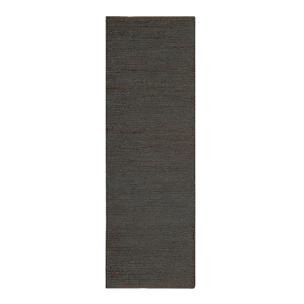 Sötétszürke kézi szövésű juta futószőnyeg 66x200 cm Soumak – Asiatic Carpets
