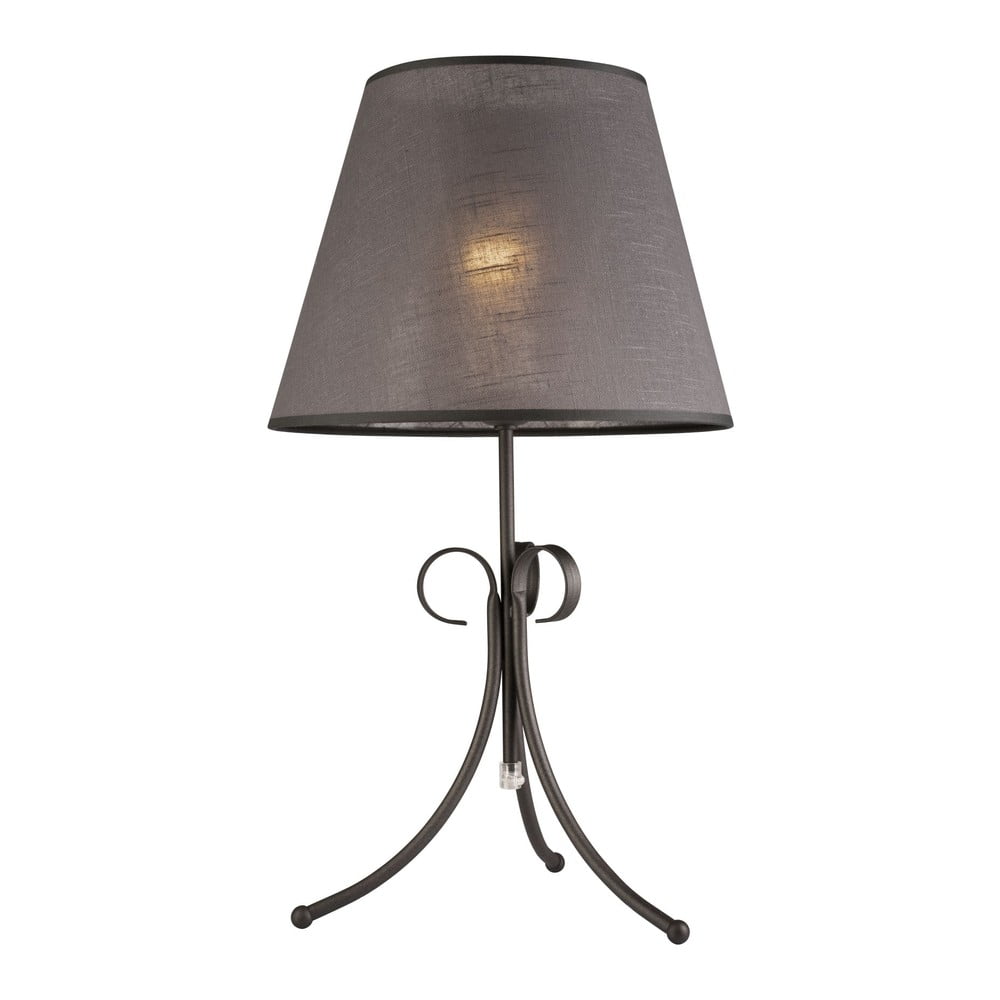 Szürke asztali lámpa textil búrával (magasság 55 cm) Lorenzo – LAMKUR