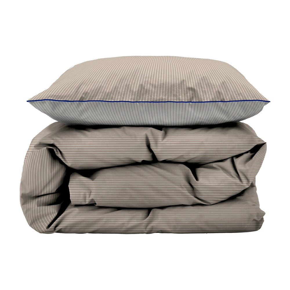 Bézs egyszemélyes hosszabbított bio pamut ágyneműhuzat 140x220 cm Frame – Södahl