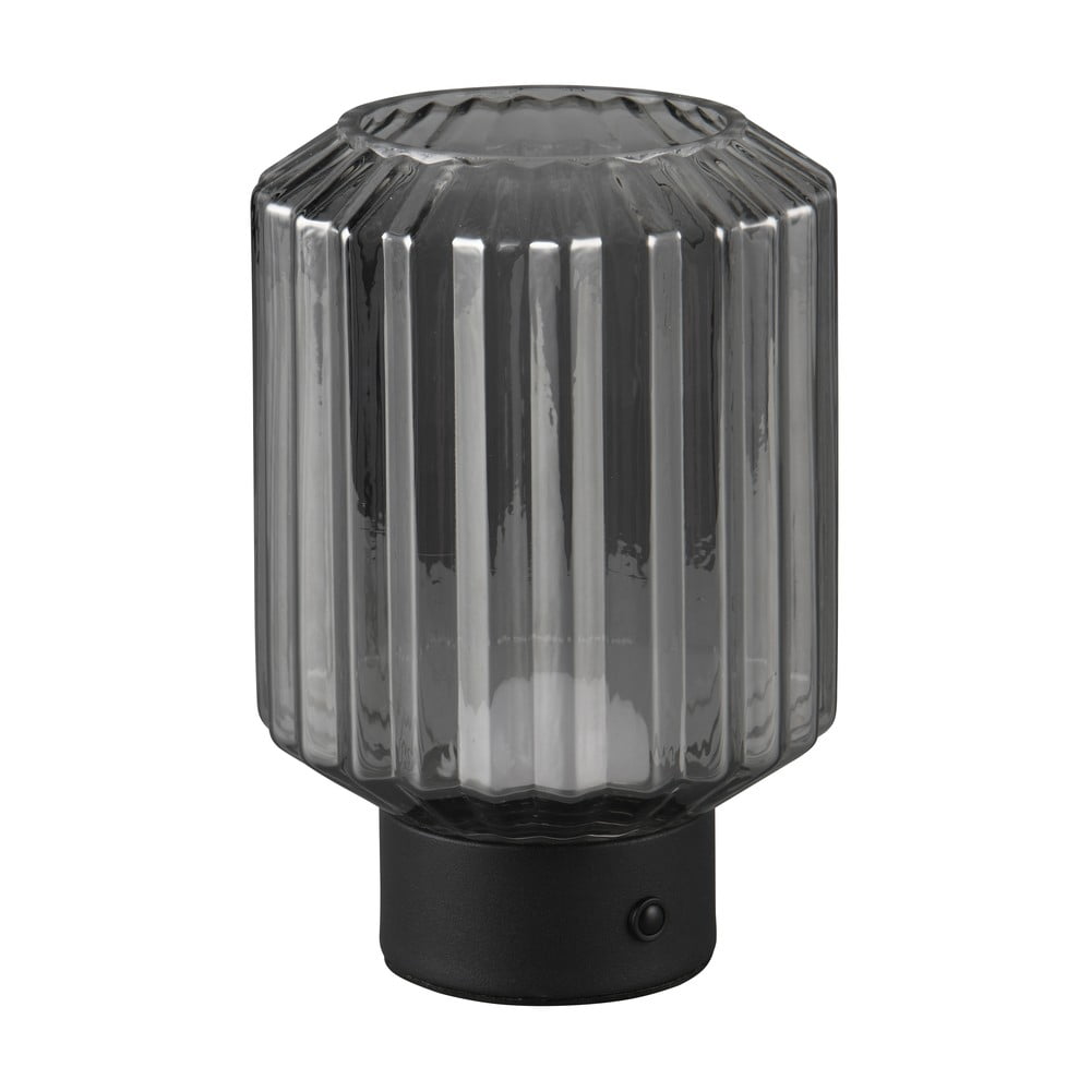 Fekete-szürke LED dimmelhető asztali lámpa üveg búrával (magasság 19