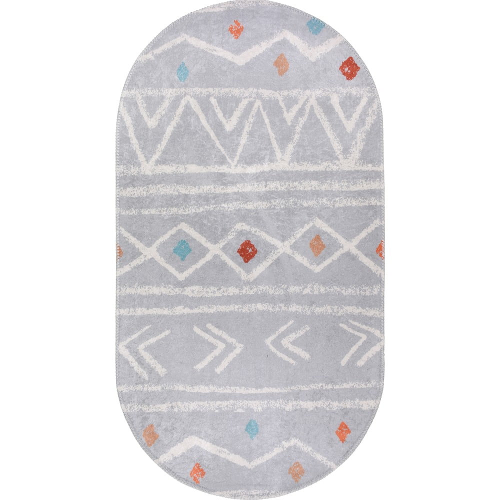 Világosszürke mosható szőnyeg 80x120 cm Oval – Vitaus