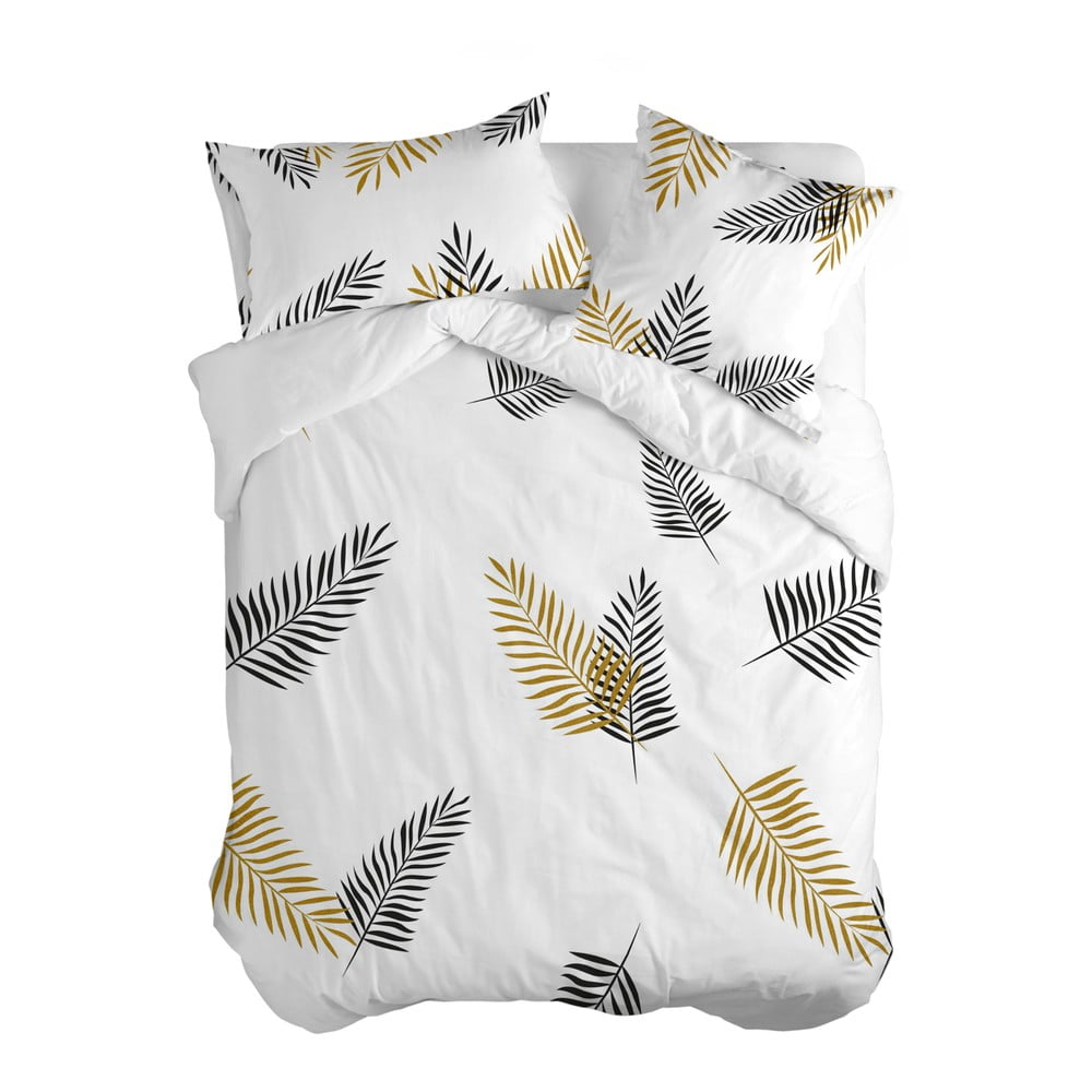 Fehér egyszemélyes pamut paplanhuzat 140x200 cm Foliage – Blanc