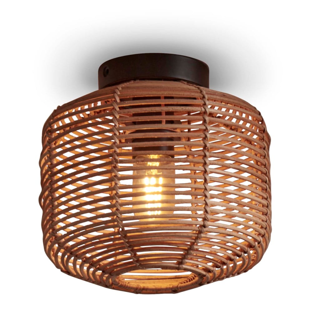 Natúr színű mennyezeti lámpa rattan búrával ø 25 cm Tanami – Good&Mojo