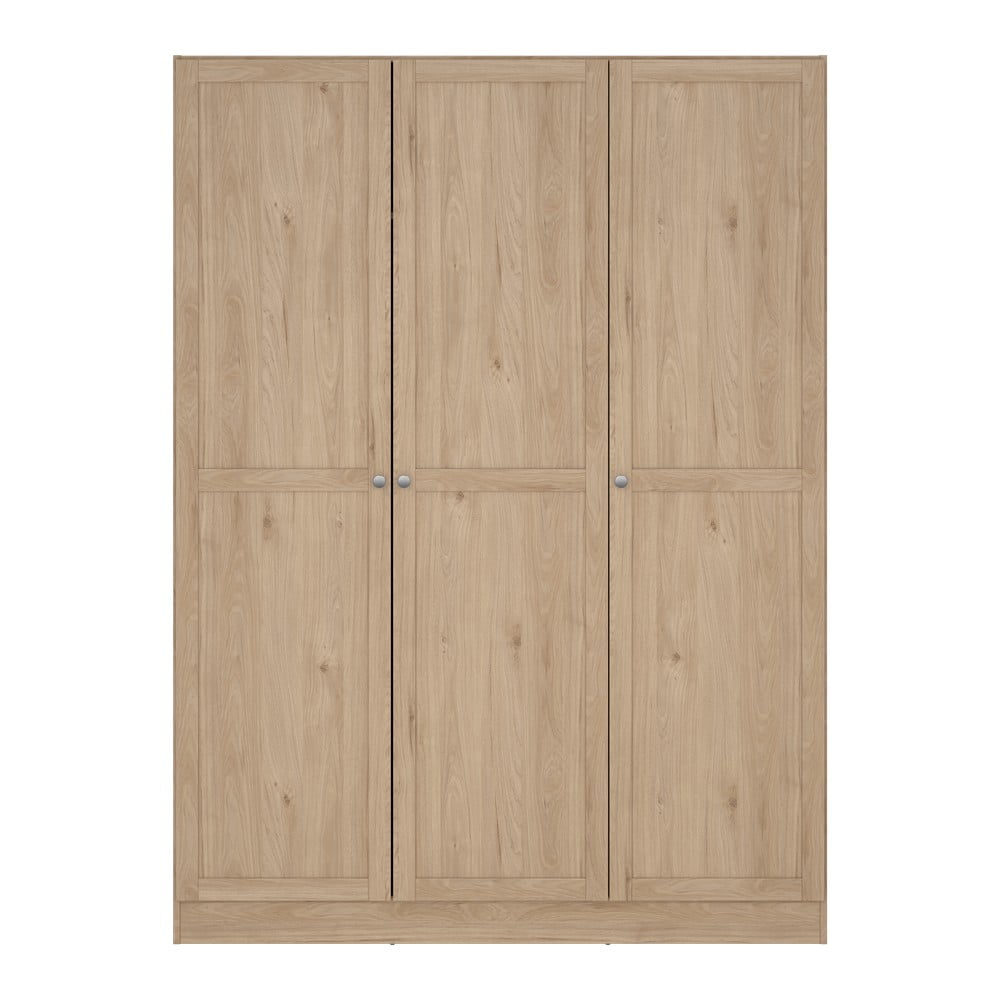 Natúr színű ruhásszekrény tölgyfa dekorral 147x200 cm Billund – Tvilum