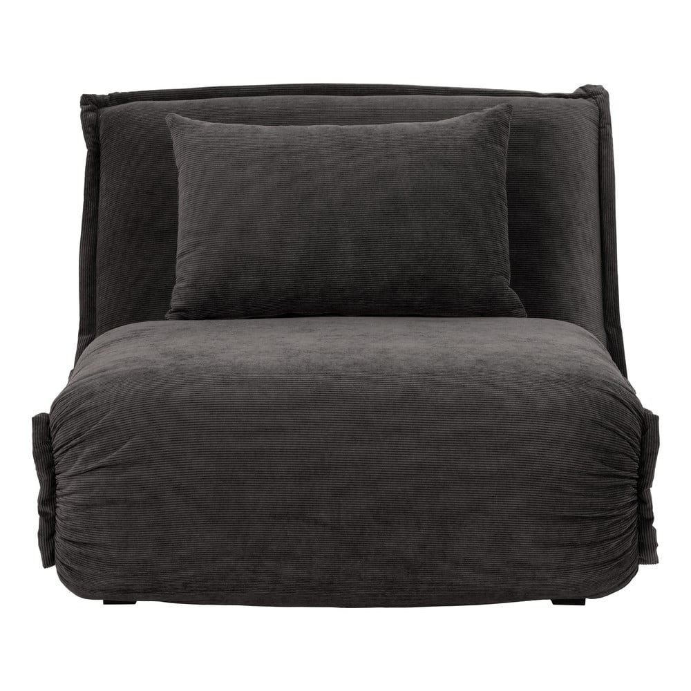 Antracitszürke kordbársony fotel Halle – Actona