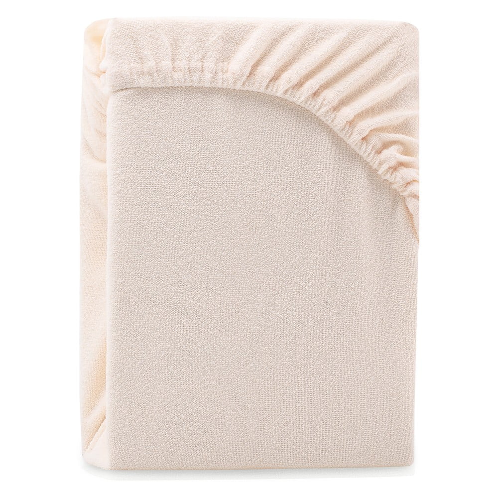 Bézs gumis frottír lepedő 180x200 cm Ruby – AmeliaHome