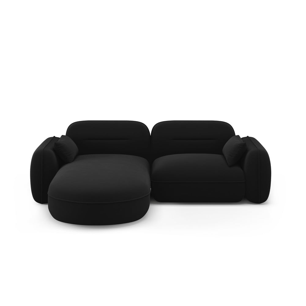 Fekete bársony sarokkanapé (bal oldali) Audrey – Interieurs 86