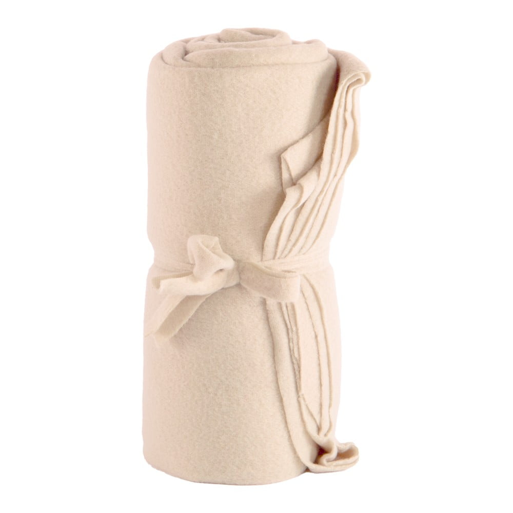 Fehér-bézs fleece takaró 130x160 cm Riso – Tiseco Home Studio