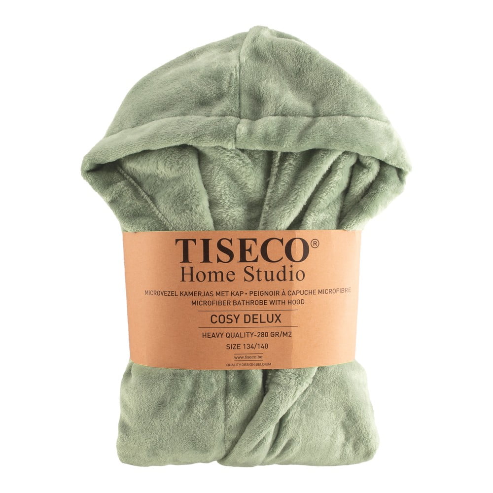 Zöld mikroplüss gyerek fürdőköpeny 122-128 Delux – Tiseco Home Studio