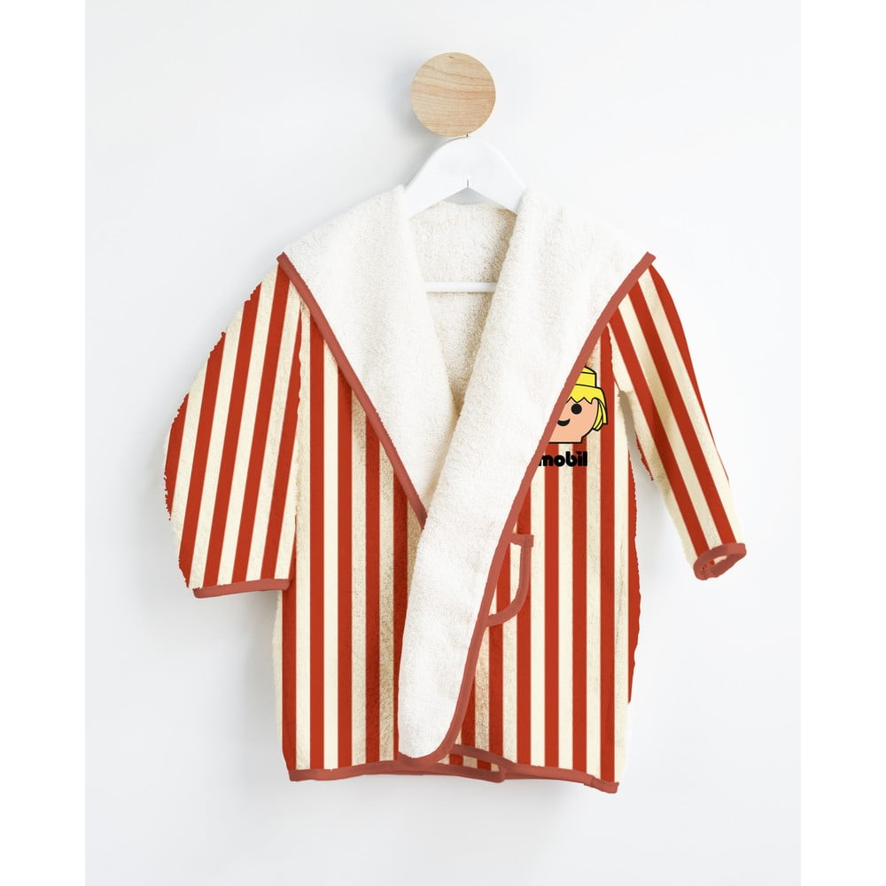 Piros-fehér pamut gyerek fürdőköpeny 2-4 év Stripes – Playmobil