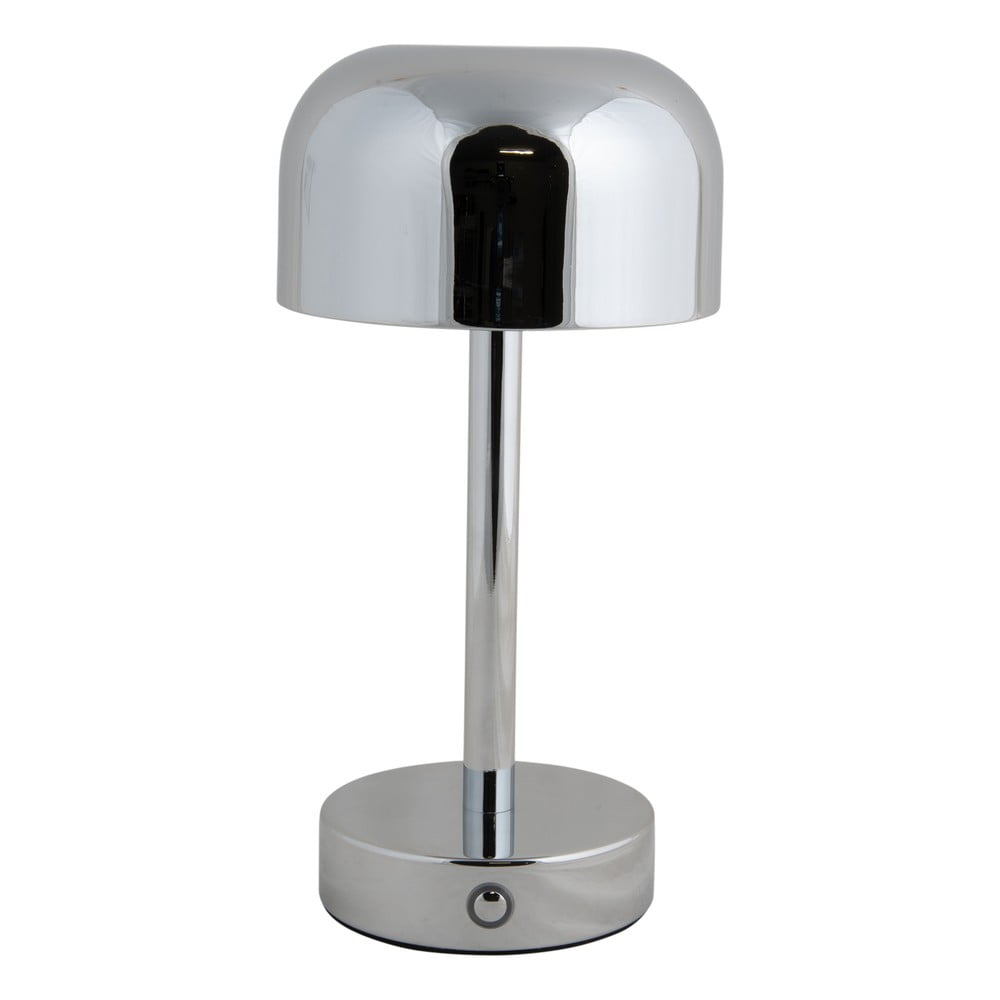 Ezüstszínű LED asztali lámpa fém búrával (magasság 24