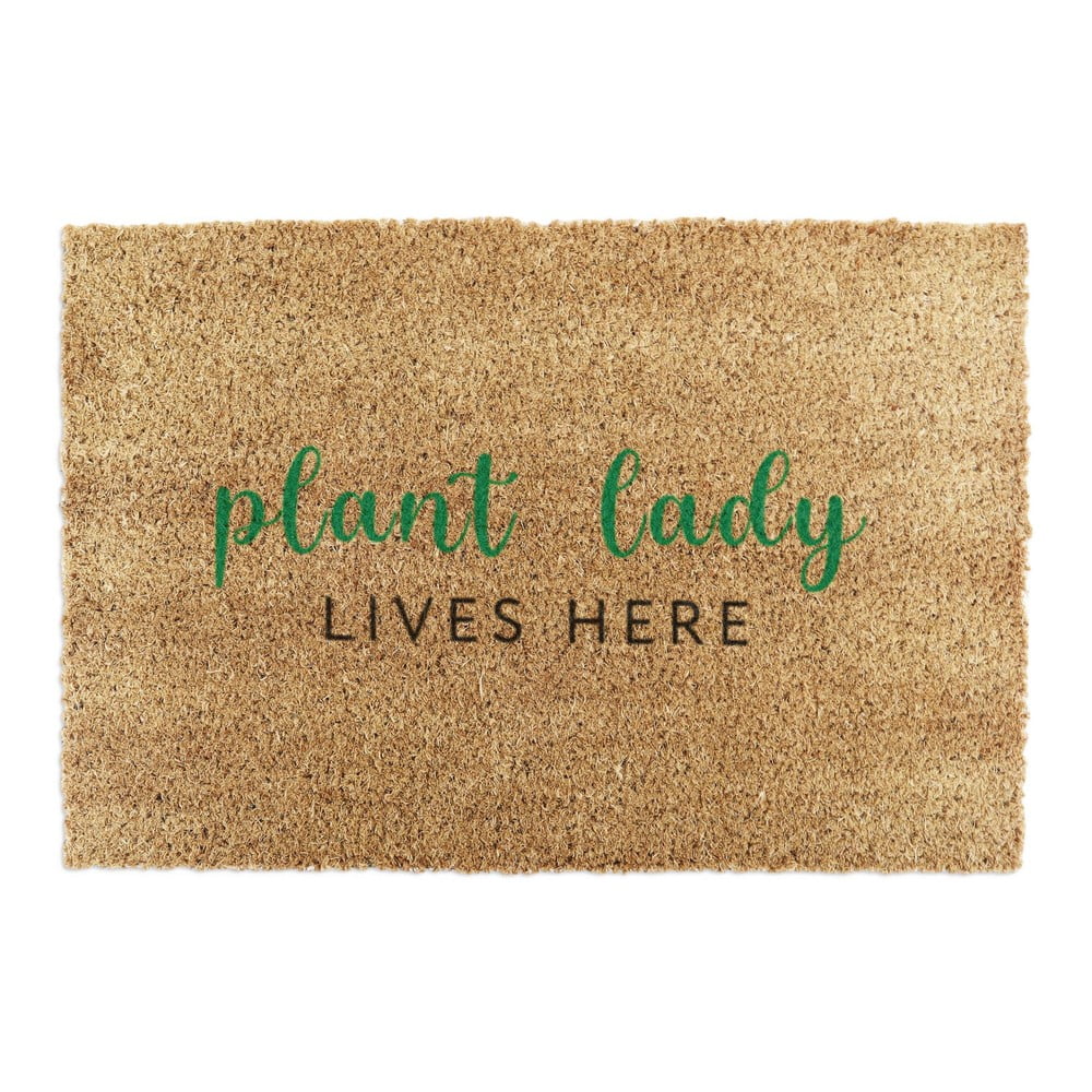 Kókuszrost lábtörlő 60x90 cm Plant Lady Lives Here – Artsy Doormats