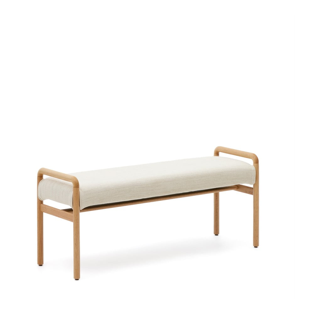 Krémszínű-natúr színű pad Macaret – Kave Home