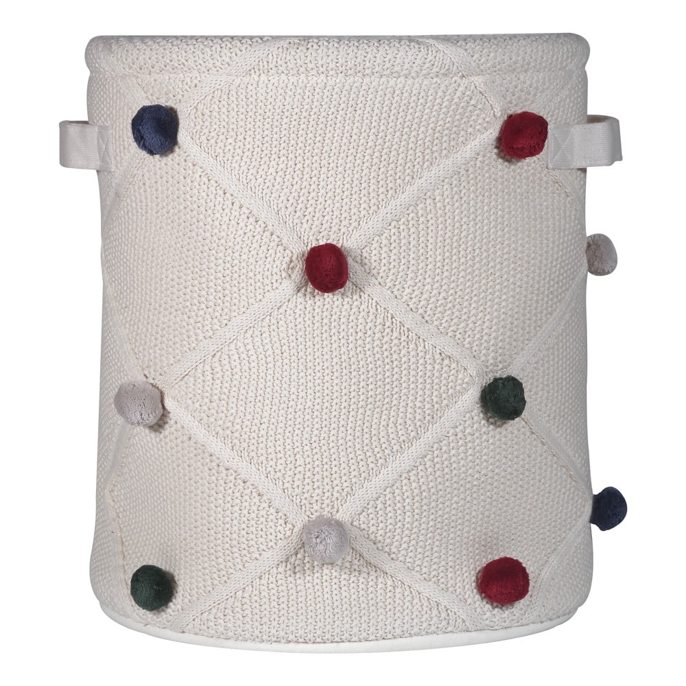 Krémszínű textil játéktároló kosár ø 30x35 cm Creme – Kindsgut