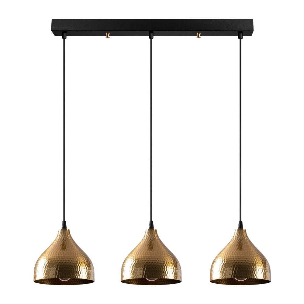 Fekete-aranyszínű függőlámpa fém búrával Tattoo – Opviq lights