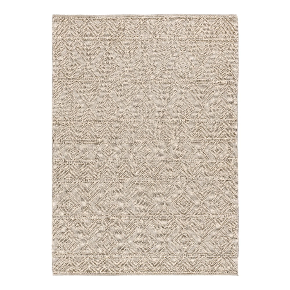 Krémszínű mosható kézi szövésű újrahasznosított pamut szőnyeg 60x90 cm Pamuk – Universal