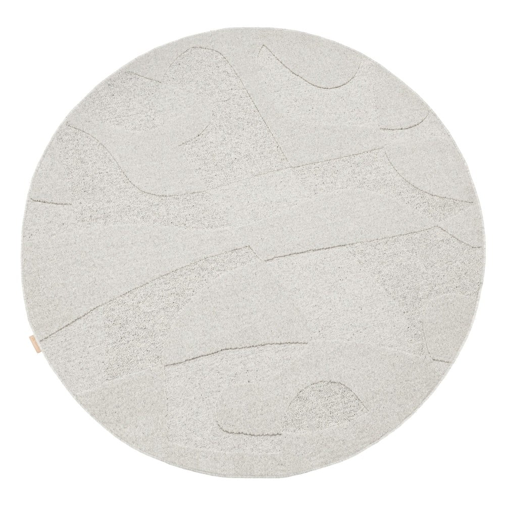 Világosszürke gyapjú kerek szőnyeg ø 133 cm Morphic Botanica – Agnella