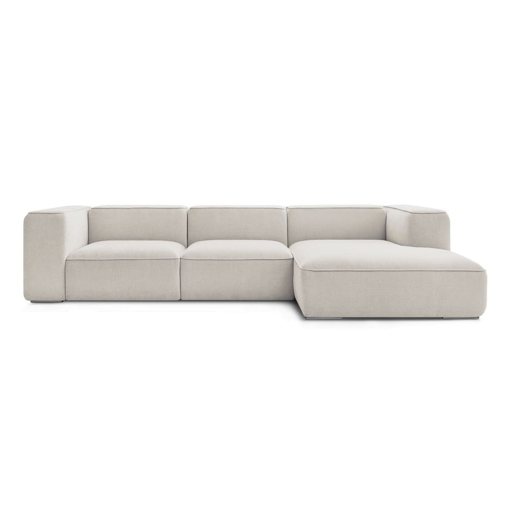 Bézs buklé sarokkanapé (jobb oldali) Zephyr – Bobochic Paris