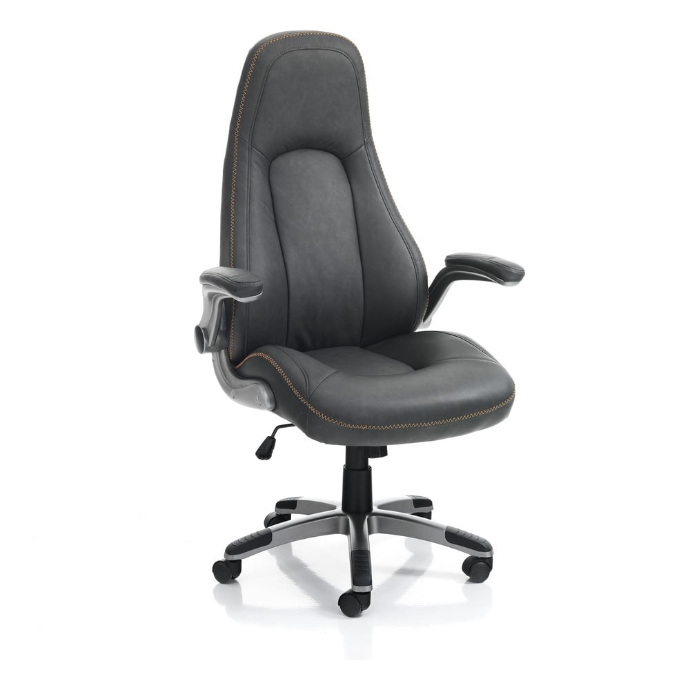 Antracitszürke bőrutánzat irodai szék Riverside – Tomasucci
