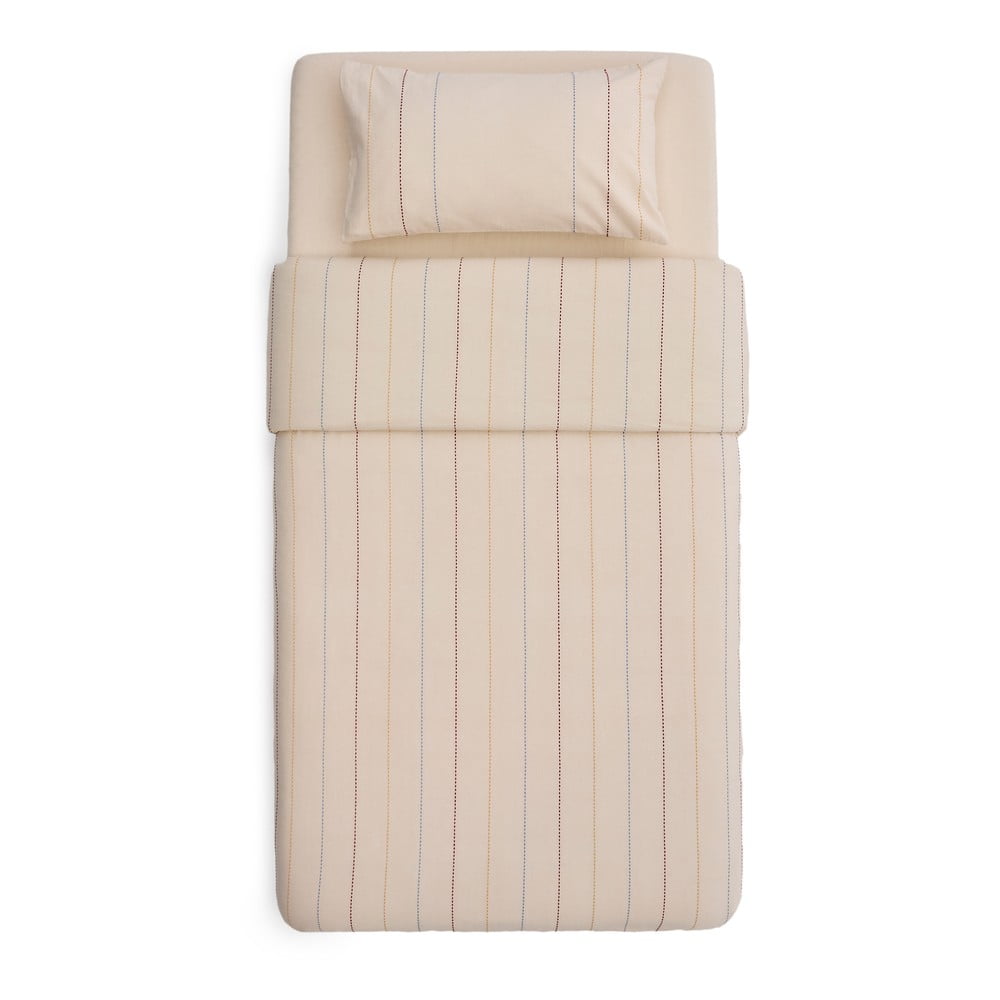 Bézs egyszemélyes bio pamut gyerek ágyneműhuzat lepedővel 150x220 cm Indani – Kave Home