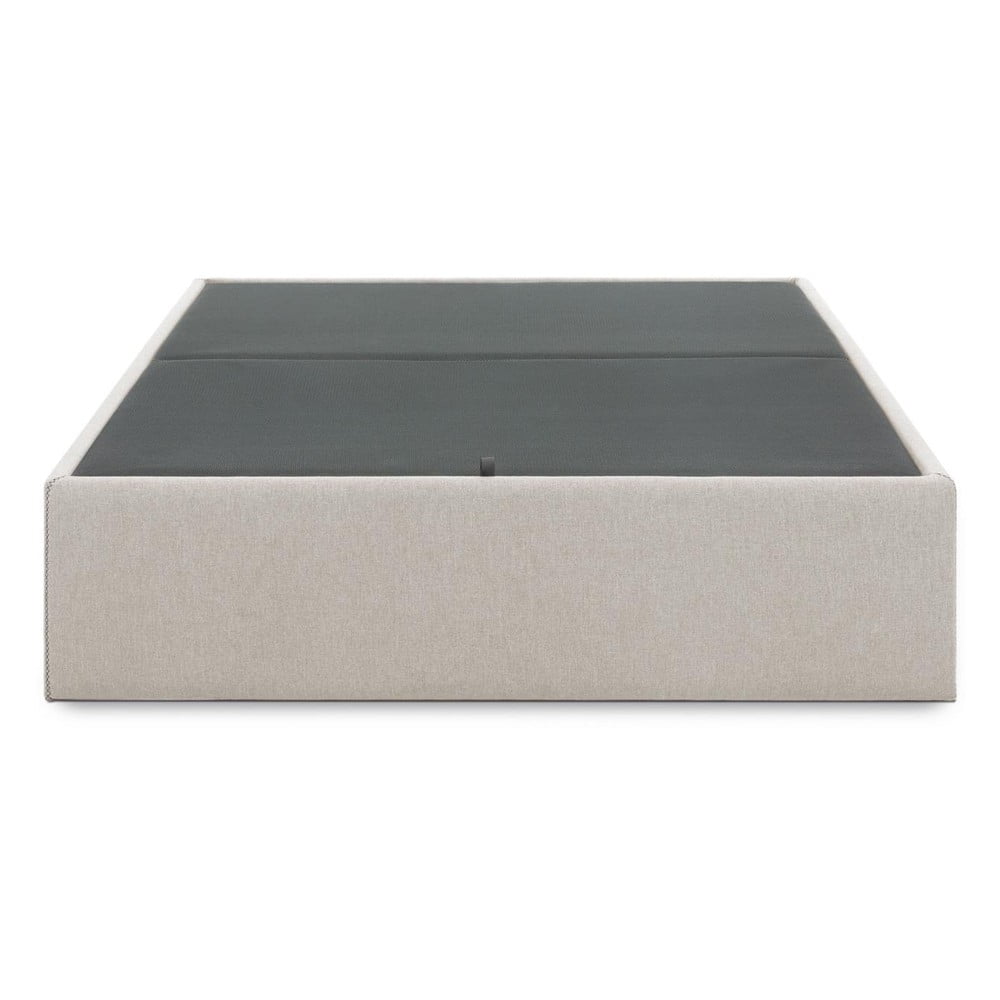 Bézs kárpitozott ágyneműtartós franciaágy 180x200 cm Matters – Kave Home