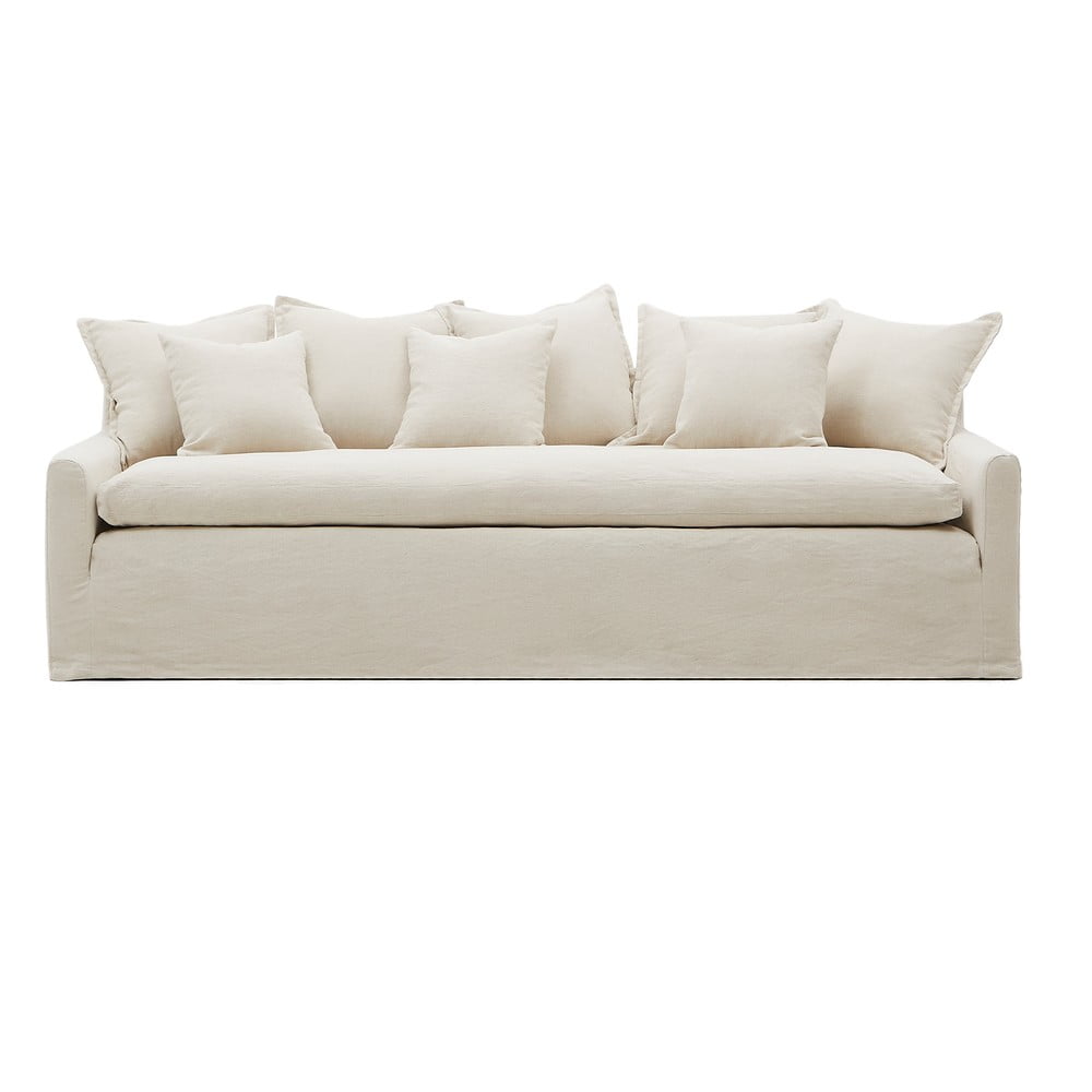 Bézs len kanapé 230 cm Zenira – Kave Home