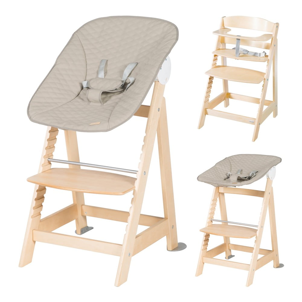 Bézs-natúr színű etetőszék Born Up 2in1 Luxe – Roba
