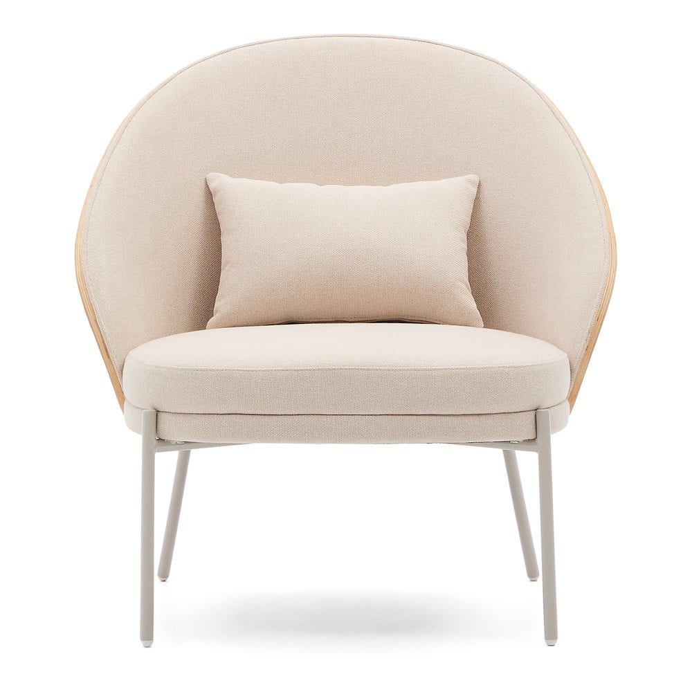 Bézs zsenília fotel Eamy – Kave Home