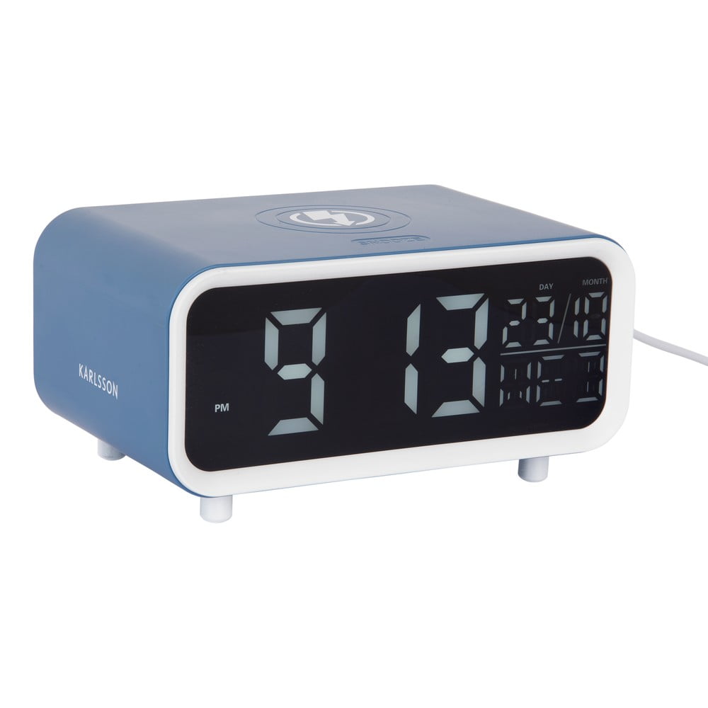 Digitális ébresztőóra vezeték nélküli töltővel Chunky LED – Karlsson