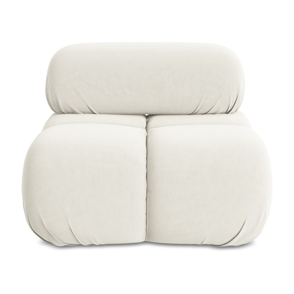 Fehér bársony kanapé modul Lokua – Makamii