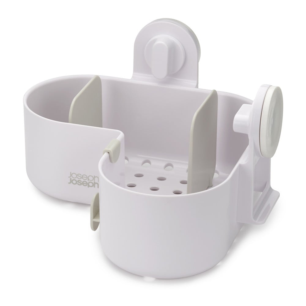 Fehér öntapadós-sarok műanyag fürdőszobai polc Duo – Joseph Joseph