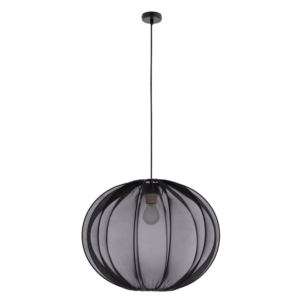 Fekete függőlámpa textil búrával ø 52 cm Mellow – Candellux Lighting