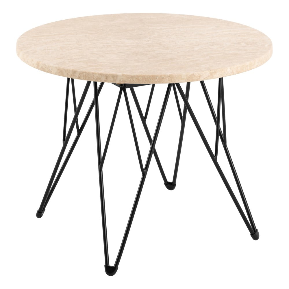 Kerek tárolóasztal márvány dekoros asztallappal ø 55 cm Prunus – Actona