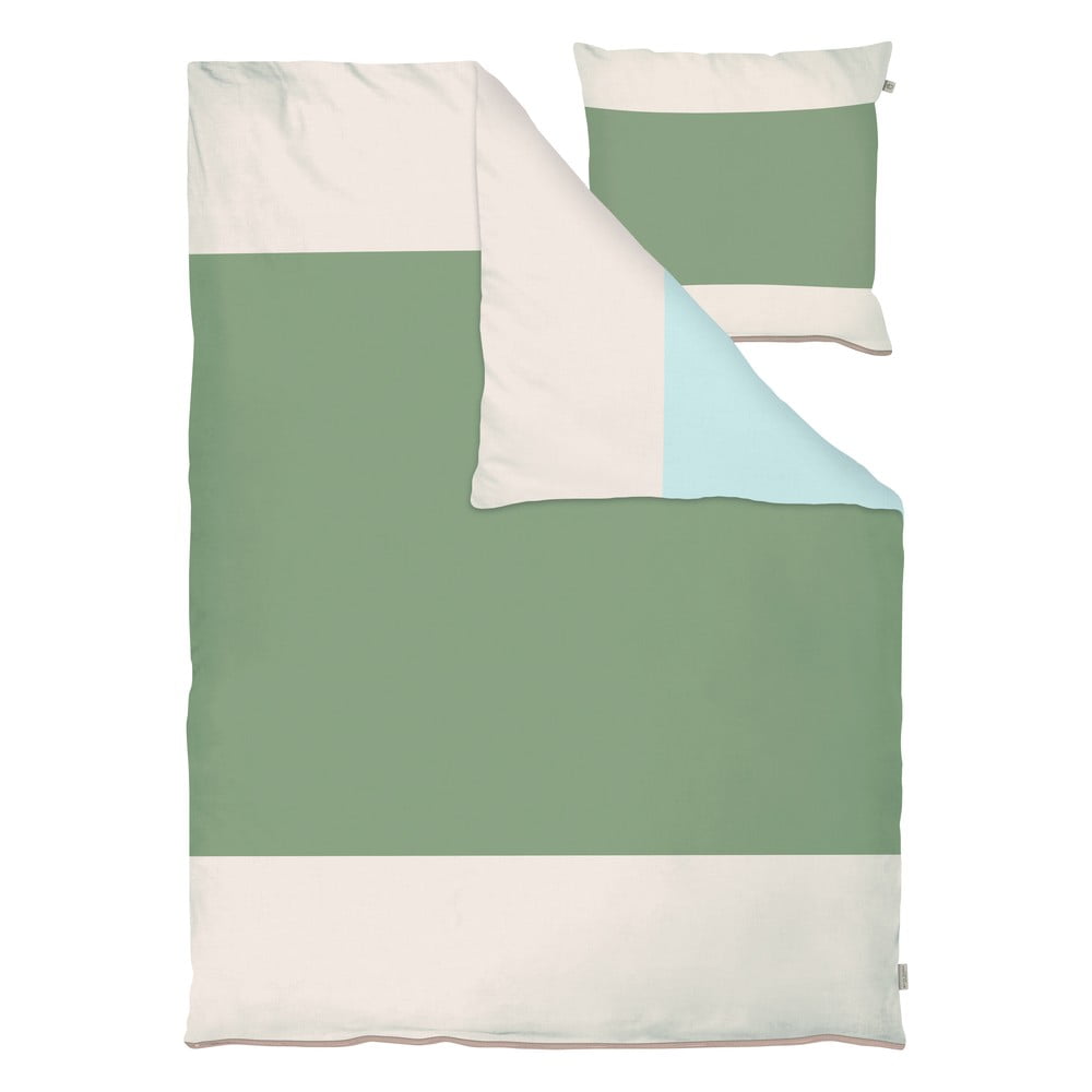 Khaki egyszemélyes pamut-perkál ágyneműhuzat 140x200 cm Colore – Mette Ditmer Denmark