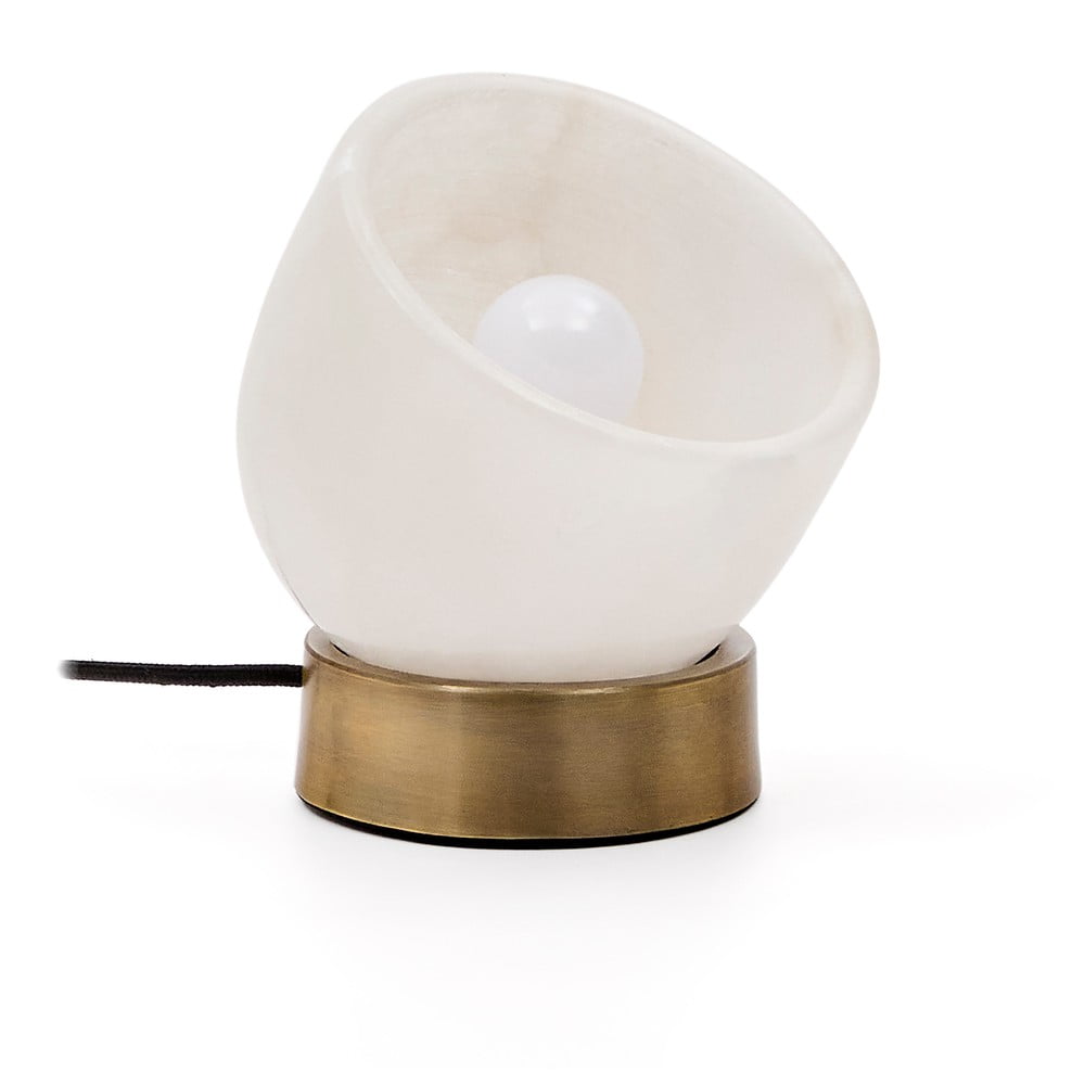 Krémszínű-sárgaréz színű asztali lámpa (magasság 17 cm) Shenli – Kave Home