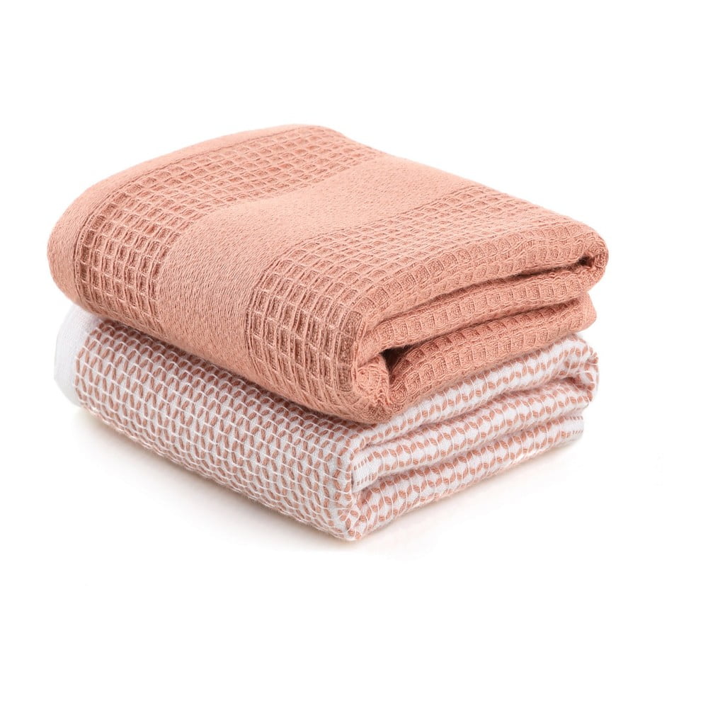 Lazacszínű darázsmintás törölköző szett 2 db-os 40x60 cm Betty – Foutastic