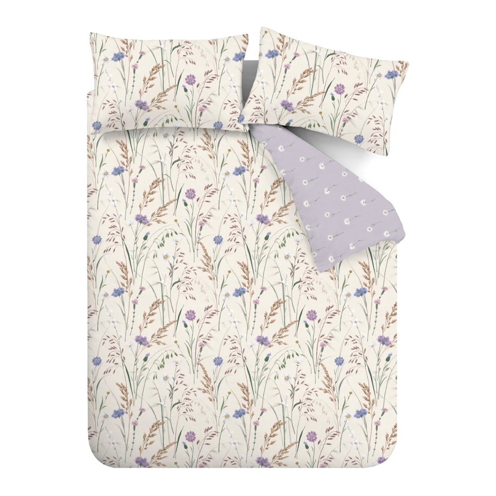 Levendula színű-bézs kétszemélyes hosszabbított ágyneműhuzat 230x220 cm Grasmere – Catherine Lansfield