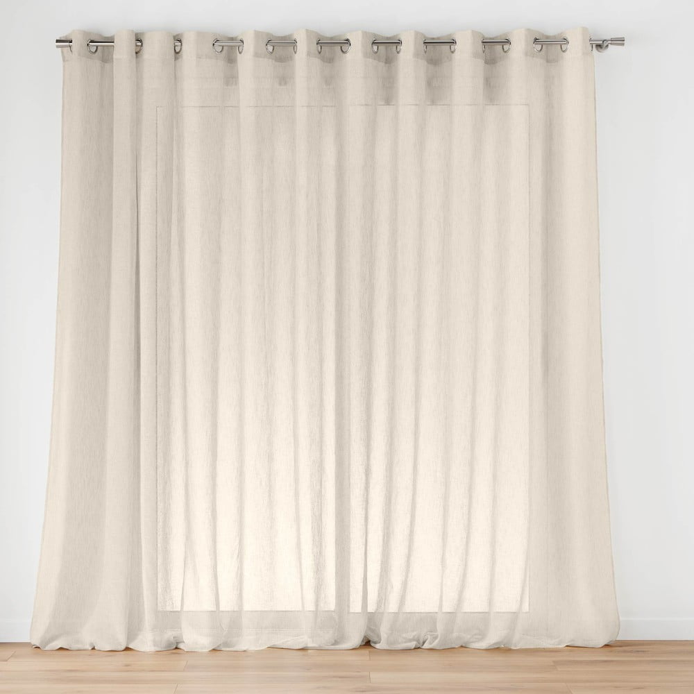 Natúr színű fényáteresztő függöny 400x240 cm Carlin – douceur d'intérieur